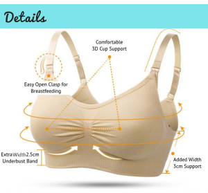 Large Size Nursing Bra Front Opening Button Antioverflow Adjustable Maternity Bra Polyurethane Bra