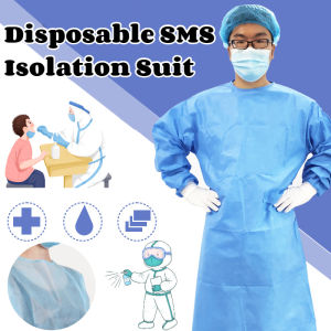 Isolation Gown Suit Blue WaterProof Disposable PPE Bunnysuit Non Woven Medical Gown Suits