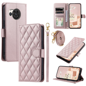 For Sharp Aquos R8 Phone Case Crossbody Back Long Lanyard Silicone Protective Case Flip Leather Case