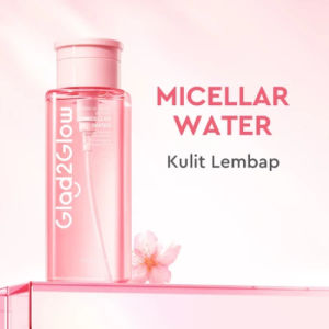 [100%ORI] Glad2Glow Cherry Blossom Micellar Water 300ml Untuk Semua Kulit Lembut cleansing oil Penghapus Makeup Waterproof Hapus Riasan Tahan Air dengan Centella dan Tanpa Iritasi untuk Kulit Sensitif dan Berjerawat Tidak terasa lengket setelah membersih