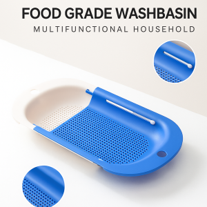 Telescopic Vegetable Sink Drain Basket Fruit Vegetable Washing Colander Baskets Soak/Wash/Drain Strainer Colander