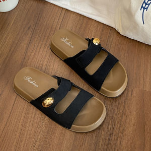 [Free Shipping] Retro Fashion WomenS Slippers 2026 Summer New Style Outdoor Wear Magic Tape Thick-Soled Casual Sandals Beach Shoes