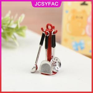 JCSYFAC 1:12 dụng cụ nhà bếp Nhà búp bê thìa treo thẳng đứng Bộ dụng cụ lọc thìa thìa