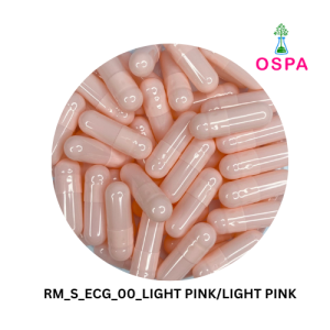 1000pcs Size 00 Light Pink/Light Pink OSPA High Quality Empty Gelatin Capsule