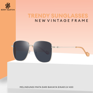 Berrybarton Kacamata Hitam Bulat TR90 Sunglasses Anti Silau UV400 Pria Wanita 2029 Sun