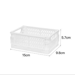 Simple and Creative Foldable Stackable desktop Storage box Collapsible Plastic Storage Basket