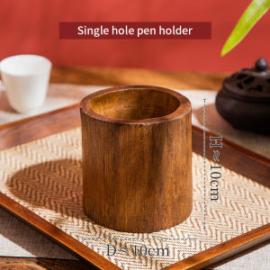 ไม้ทึบปากกากระบอกวินเทจทำเก่าโฮมออฟฟิศโต๊ะของขวัญเครื่องประดับกล่องเก็บปากกาไม้แกะสลักกล่องเก็บปากกาภาไม้ไผ่