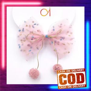 AI-C1268 Jepitan Rambut Pita Pompom Anak Perempuan / Jepit Rambut Pita Anak Motif Rumbai Bola Bola