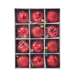 DOWNA 12Pcs/Set 6CM Christmas Ball Shiny Creative Christmas Tree Balls Durable Christmas Pendant Decorations Party