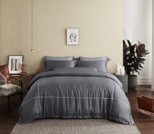 Palais Suite TENCEL™ Heather White Lined Bundle Bed Set