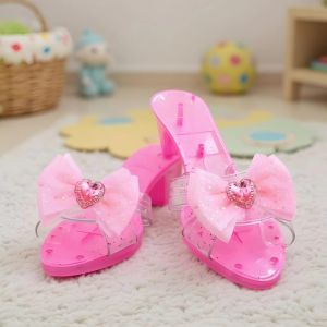 FXUP Pretend Play House Games Princess Crystal Shoes for Stage Masquerade Special Occasion Decorators Cosplay Prop High Heels Fashion Makeup Simulation Childrens Toys Girls Gift