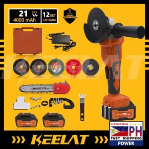 KEELAT Cordless Angle Grinder Brushless Motor Rechargeable Battery Flap Disc For Cutting Polishing