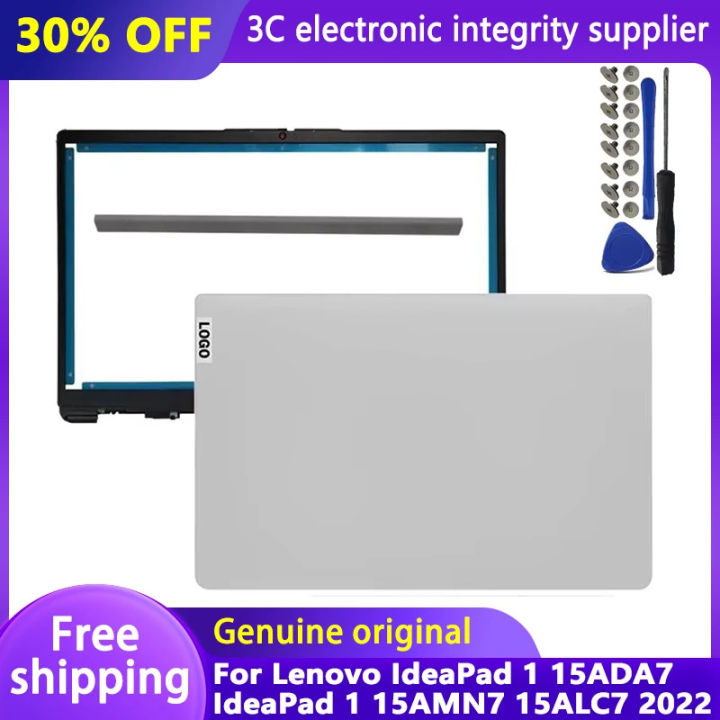 Cover Posteriore LCD Con Cerniere Per Lenovo IdeaPad 1 15ADA7 15AMN7 - Argento/Blu