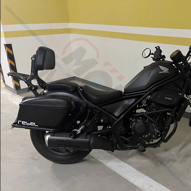 Hard Side Box For Honda Rebel 300 500 Travel Trunk CMX300 CMX500 Tail Bag  with Bumper Bar,Anti-Theft Lock System