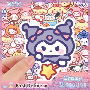 100Pcs Bag Cute Cartoon Sanrio Stickers My Melody Kuromi Handbag Decoration Stickers Cinnamoroll Childrens Gift Sticker