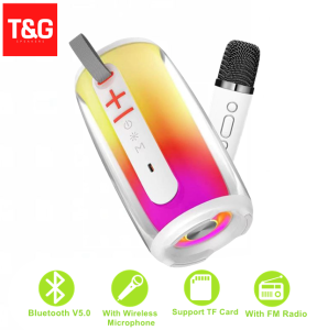 PLUSE6 TWS 360° RGB Light Effect Wireless Bluetooth V5.0 HiFi Sound Speaker Multi Function with Wireless Microphone