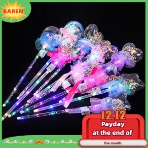 BAREN แท่งเรืองแสงสีสันสดใสรูปหัวใจและดาวผีเสื้อสำหรับเด็กผู้หญิงเจ้าหญิงไม้กายสิทธิ์สำหรับการแสดงบทบาทคอสเพลย์ปาร์ตี้โปรดปราน1ชิ้น