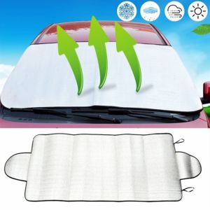 LINHU Silver Winter Summer Dust Shield Prevent Frost Anti Snow Front Windscreen Protector Auto Visor  Ice Resistance Car Windshield Cover