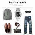 PABLO RAEZ Latest Model 2755 Waterproof Business Style Square Men's Watch With Steel Band Calendar. 