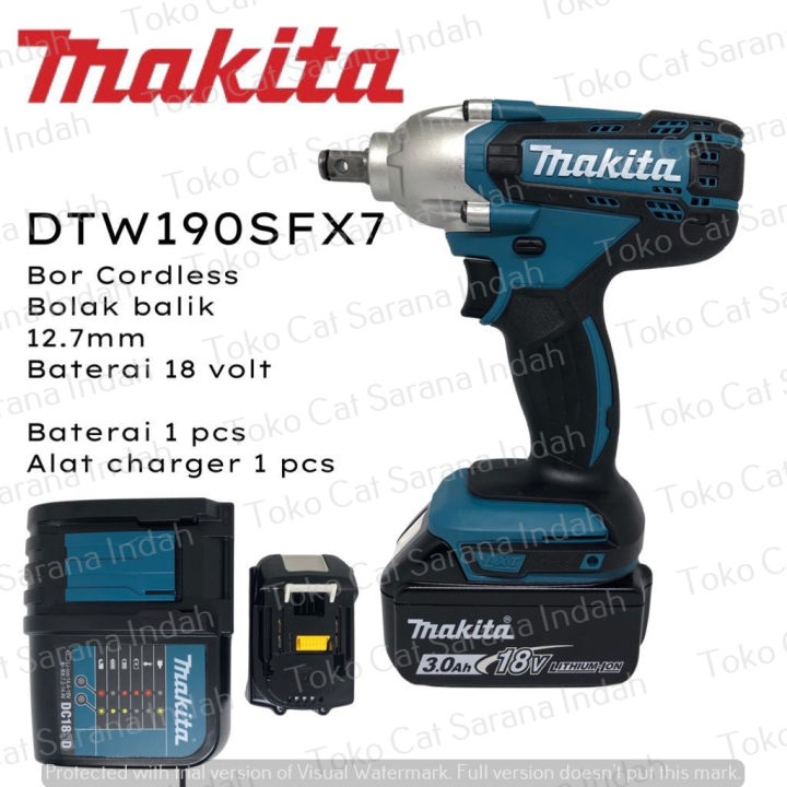 MAKITA DTW190SFX7 DTW190 SFX7 MESIN BOR CORDLESS MOR BATERAI BOR