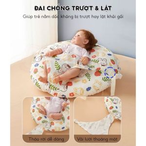 Gối Chống Trào Sữa Đa Năng Cho Bé 4in1 – Giảm Nôn Trớ Chống Sặc Tập Lật & Ngồi An Toàn Cao Cấp