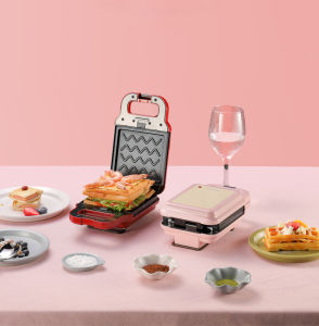 [Full 4 khuôn] Máy nướng bánh mì Torsom đa năng mini tự động tiện lợi cho bữa sáng. Máy kẹp bánh sandwich Máy làm bánh gấu bánh cá bánh waffle