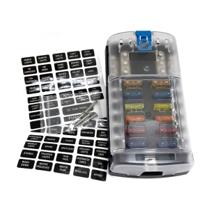 Multipurpose 12V 24V 100A Maxs Blade Fuse Block Box With 4 Circuit Negative Bus and Wrote On Labels Waterproof ABS