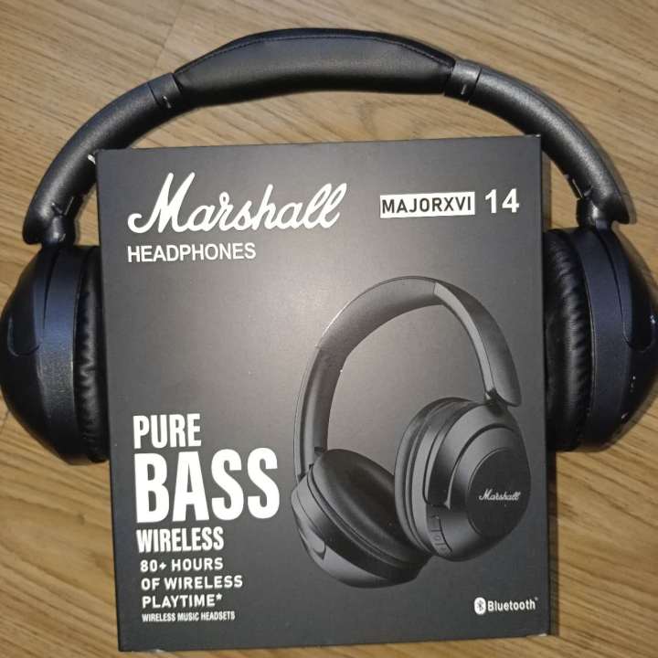 Pure Bass Wireless Bluetooth Rechargeable Headphone Marshall Major 14, High  Quality Sound Type C Charging Port with AUX Support