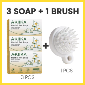 【BUY 1 TAKE 2】AKIIKA Herbal Pet Soap 200g for Dogs and Cats 100% Natural Handmade Sterilization