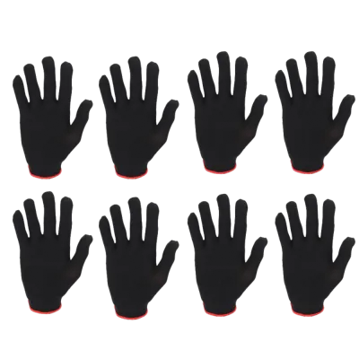 BTLIMER 8PCS สีดำ ถุงมือสำหรับกีตาร์ เอส/เอ็ม/แอล วัสดุไนลอน ที่ป้องกันปลายนิ้วสำหรับกีตาร์ มืออาชีพ ถุงมือสำหรับฝึกซ้อมกีตาร์ การเล่นเครื่องดนตรี