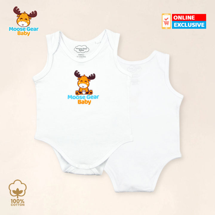 Moose Gear Baby Boy Moose Outfit Moose Gear Baby Sleeveless Romper