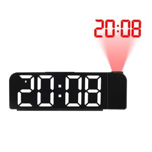 Compact Adjustable Digital Projection Clock With USB Charging Port And Dimmer Option For Bedroom Workspaces Easy To Read