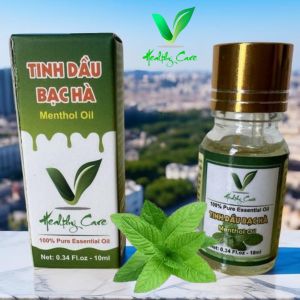 Tinh dầu Bạc hà nguyên chất 100% từ thiên nhiên tác dụng hỗ trợ giảm đau đầu giảm căng thẳng hỗ trợ hô hấp (làm thông mũi giảm ho trị cảm lạnh) kháng khuẩn hỗ trợ điều trị viêm xoang ... (Sản phẩm của Vhealthycare - Duy Nhat Tay Nguyên