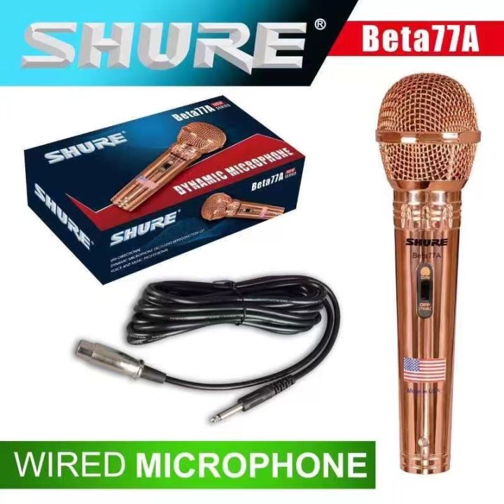 Microphone Karaoke SHURE BETA 77A Dynamic Heavy Duty Wired Professional  Karaoke Audio Speaker High-End Dynamic Wired Microphone