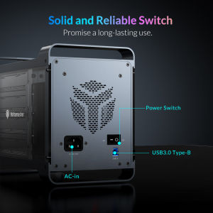 Yottamaster 4 Bay 5 Bay Raid RGB Hard Drive Enclosure 2.5" 3.5"SATA HDD SSD Support 90TB Capacity 8 Raid Mode For PC DIY Experts Gamers Data Redundancy Against Unrecoverable Sector Read Errors