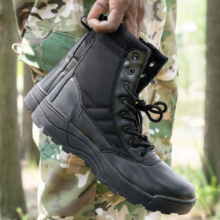 Outdoor Tactical Boots Amu Hiking Boots Non slip Combat Boots High top Desert Boots Lazada Singapore