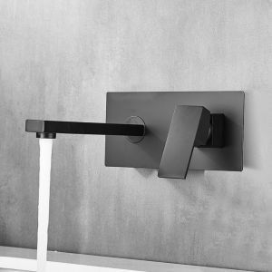 ALLUCK Wall Mounted Bathroom Faucet Single Handle Stainless Steel Bathroom Wash Sink Faucet Quality and Cold Water Water Tap Bathroom