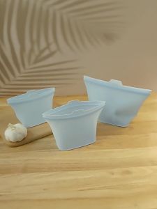 Reusable Silicone Food Storage Bag Fresh-keeping Sealed Food Bags Leakproof Containers Refrigerator Meat Fruit Food Freezer Bag