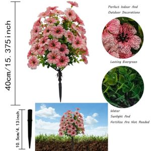 Artificial Violet Flower Garden Stake Bouquet Outdoor Wedding DecorPhoto PropLawn Ornament