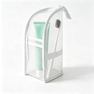 Portable Travel Cosmetic Bag with Zipper Mesh Makeup Bag Women Large Capacity Organizer Pouch