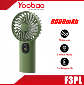 YOOBAO F3PL 8000mAh Battery Capacity Mini Fan Type-C Input with Flexible Wind Speed Lightweight and Easy to Carry