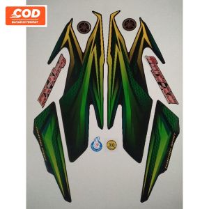 Striping Stiker Polet list motor yamaha RX king 2005 hijau komplit+satu set emblem karet timbul+stiker ok+stiker garansi 3 tahun kualitas terbaik ter murah Barokah Sticker