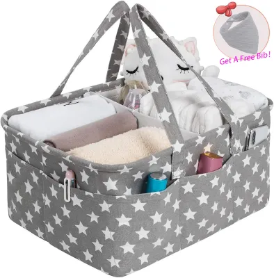 Baby Diaper Caddy Organizer Portable Baby Diaper Bag Newborn Baby Organizer Basket For Diapers&Wipes