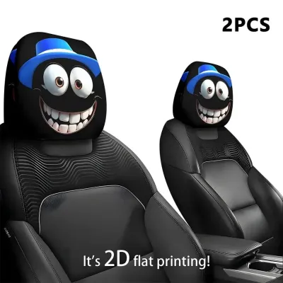 2Pcs Horror Design Car Headrest Covers Universal Car Seat Cover Breathable Elastic Car Headrest Cover for Sedan Truck SUV