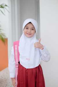 Jilbab Anak Sekolah SD Usia 7-10 tahun/Kerudung Anak Sekolah/Hijab serut anak Rabani