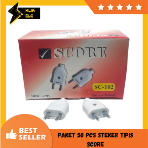 PAKET 1PAK 50 PCS STEKER MURAH / COLOKAN GEPENG TIPIS / SCORE SC 102 SNI