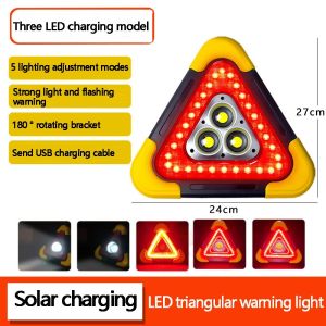 Fast Ship✨strobe light car Tripod Warning Light Car Emergency Light warning light solar Car Triangle Warning Sign