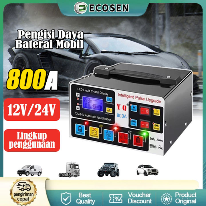 Pengisi Daya Aki Mobil Cerdas Charger Aki Mobil Motor Pengisi Daya Cerdas Otomatis Cepat