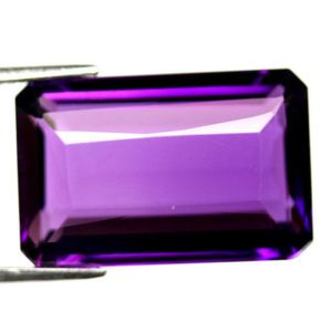 Natural Uruguay Purple Amethyst 17.44 Cts. Emerald Cut Eye Clean Grade Loose Gemstone