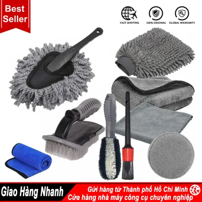 Bộ Dụng Cụ Chăm Sóc Làm Sạch Xe Ô Tô 9 Món
